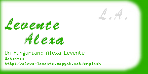 levente alexa business card